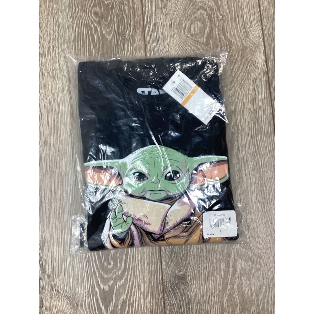 Star Wars The Mandalorian Shirt Adult‎ S Baby Yoda Grogu Black Long Sleeve